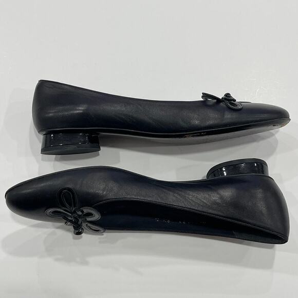 Stuart Weitzman Vintage Black Ballet Flats Cutout Flower Size 9.5 - Picture 3 of 11
